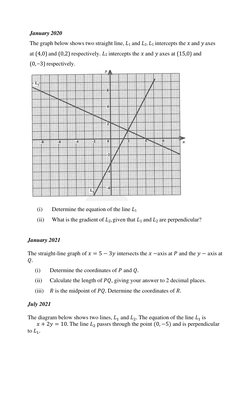 CSEC Coordinate Geometry Past Papers | PDF | Line (Geometry ...