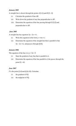 CSEC Coordinate Geometry Past Papers | PDF | Line (Geometry ...
