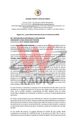JUZGADO TREINTA Y OCHO DE FAMILIA  
  
Carrera 7 # 12C – 23, Mezzanine, Edificio Nemqueteba  
Correo electrónico: j38fct