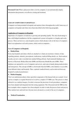 Uses of Computers in Hospitals | PDF | Electronic Health Record ...
