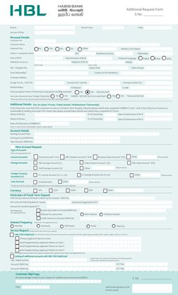 HBL Additional Request Form | PDF | Debit Card | Cheque