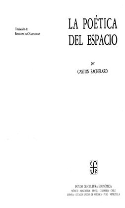 La Poetica Del Espacio. Gaston Bachelard | PDF