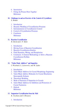 6.
Incrustation
7.
Fitting the Process Parts Together
References
10.
Challenges in and an Overview of the Control of Crystall