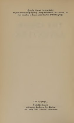 © 1964) Librarie Armand Colin 
English translation © 1968 by George Weidenfeld and Nicolson Ltd 
First published in France un