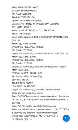 Comprehensive LCD/LED TV Service Codes | PDF | Menu (Computing) | Video