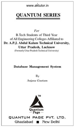 QUANTUM SERIES
TM
QUANTUM PAGE PVT. LTD.
Ghaziabad      New Delhi
For
B.Tech Students of Third Year
of All Engineering Colle