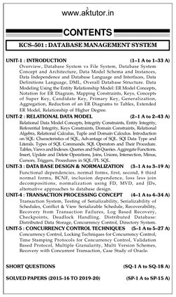 UNIT-1 : INTRODUCTION                                                    (1–1 A to 1–33 A)
Overview, Database System vs File