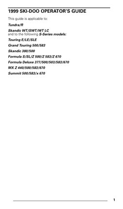 1999 Skidoo Tundra Operator's Manual | PDF | Brake | Motor Vehicle 1999 Skidoo Tundra Operator's Manual | PDF | Brake | Motor Vehicle