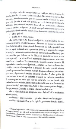 PRÓLOGo 
No salgo tarde del trabajo, la fåbrica está lejos. Hacía el turno de 
nche, llamaba a la puerta y el no me abría. No