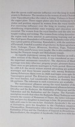 that the queen could exercise influence over the king in maki
grants to Brahmins. The mention to the women of early Chaluk