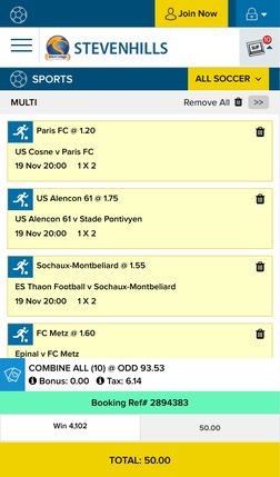 SOCCER
MORE 

SAT
NOV 19 (50)
SUN
NOV 20 (184)
MON
NOV 21 (23)
TUE
NOV 22 (17)
WED
NOV 23 (16)
THU
NOV 24 (16)
FRI
NOV 25 (