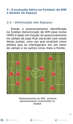 6
futebolinterativobr
Futebol Interativo
Futebol Interativo
2 - A evolução tática no Futebol: do WM 
a Gestão do Espaço
2.1 -