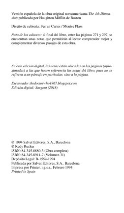 Versión española de la obra original norteamericana The 4th Dimen-
sion publicada por Houghton Mifflin de Boston 
 
Diseño de