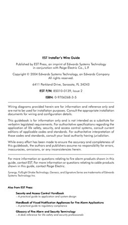 EST Installer
EST Installer
EST Installer
EST Installer
EST Installer’s Wire Guide
’s Wire Guide
’s Wire Guide
’s Wire Guide