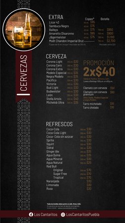 EXTRA
$950
$900
$1,100
$2,700
$85
$75
$75
$65
$75
Botella
Copeo*
700 ml.
700 ml.
700 ml.
750 ml.
45 ml.
45 ml.
45 ml.
45 ml.