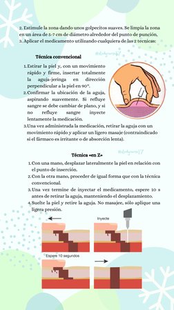 Estirar la piel y, con un movimiento
rápido y firme, insertar totalmente
la 
aguja-jeringa 
en 
dirección
perpendicular a la