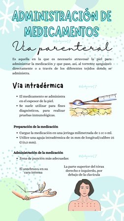 ADMINISTRACIÓN DE
ADMINISTRACIÓN DE
MEDICAMENTOS
MEDICAMENTOS
Es aquella en la que es necesario atravesar la piel para
admini