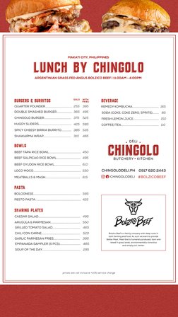 Chingolo Deli Restaurant Menu 05 23 | PDF