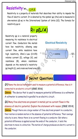 Class 10 Electricity Notes by Prashant Kirad | PDF | Watt | Electrical ...