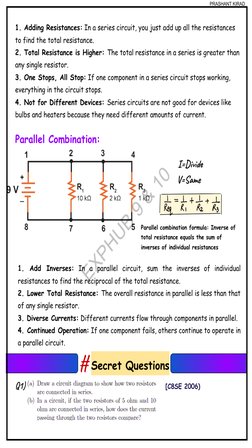 Class 10 Electricity Notes by Prashant Kirad | PDF | Watt | Electrical ...