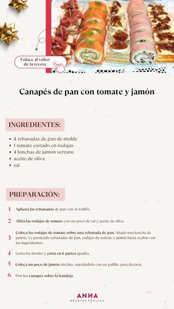 INGREDIENTES:
PREPARACIÓN:
Aplasta las rebanadas de pan con el rodillo.
1
Aliña las rodajas de tomate con un poco de sal y ac