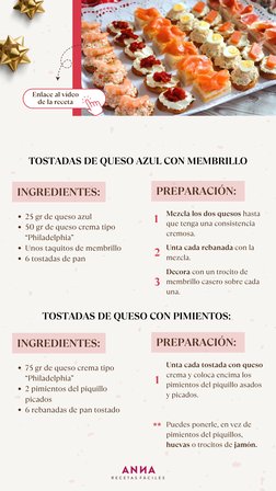 INGREDIENTES:
PREPARACIÓN:
Enlace al vídeo de la receta
50 gr de queso crema tipo
“Philadelphia”
Unos taquitos de membrillo
6