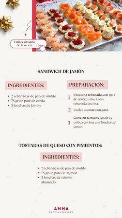 INGREDIENTES:
PREPARACIÓN:
Enlace al vídeo de la receta
75 gr de paté de cerdo
3 lonchas de jamón
Enlace al vídeo
de la recet