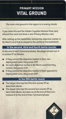 PRIMARY MISSION 
VITAL GROUND 
The most vital ground in the region is in enemy hands. 
If you draw this and the Hidden Suppli