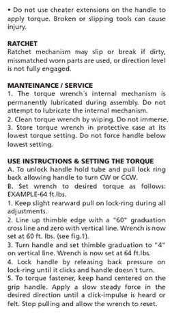 • Do not use cheater extensions on the handle to 
apply torque. Broken or slipping tools can cause 
injury.
RATCHET
Ratchet m