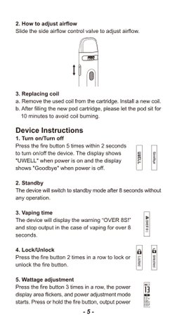uwell caliburn user manual UP028-FDA-CALIBURN X Pod System fake foger vape Foger Vaporizer Flavors:Pomegranate Raspberry Lime