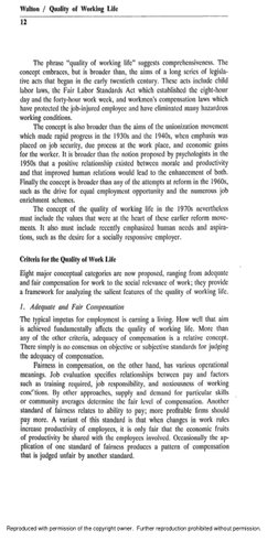 Quality of Working Life Walton 1973 | PDF | Politics | Social Science
