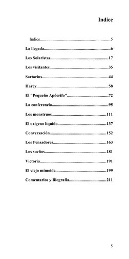 Indice
Indice..................................................................5
La llegada..................................