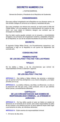 DECRETO NUMERO 214
J. RUFINO BARRIOS,
General de División y Presidente de la República de Guatemala
CONSIDERANDO:
Que para un