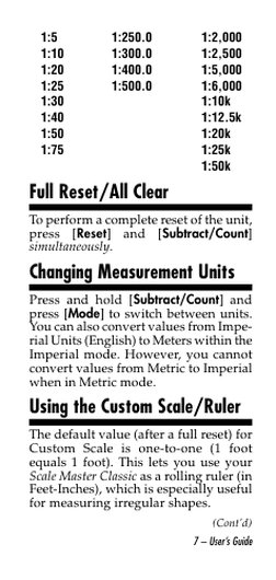 Scale Master Chart Scale Master Classic Manual | PDF | Measurement | Foot (Unit)