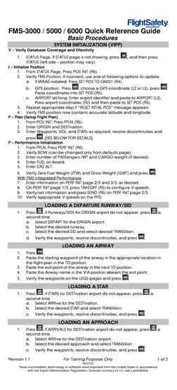 FMS-3000 Quick Reference Guide | PDF | Airport | Aviation