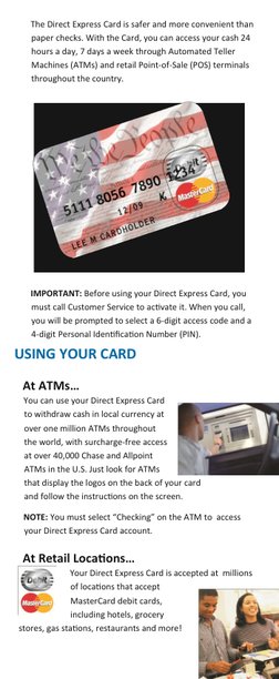 A Guide For Using Your Direct Express Card | PDF | Automated Teller ...
