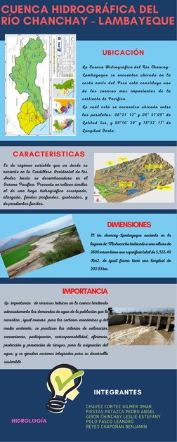 CUENCA HIDROGRÁFICA DEL
RÍO CHANCHAY - LAMBAYEQUE
Es de régimen variable que va desde su
naciente en la Cordillera Occidental