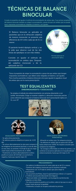TEST EQUALIZANTES
Tiene el propósito de relajar la acomodación a pesar de que ambos ojos tengan
respuestas acomodativas  que