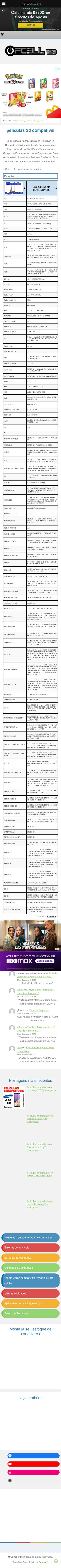 Você está em: Início !  películas 3d compatível
películas 3d compatível
Bem Vindo a Nossa Tabela de Películas 3d
Compatível O