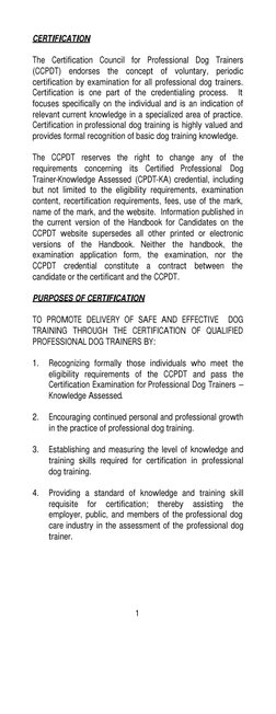 CPDT-KA Certification Candidate Handbook | PDF | Professional ...