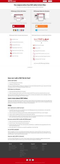PDF Editor Free - Edit PDF and Form Filler Online - PDFescape | PDF ...
