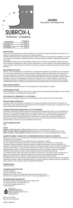 Subrox L Inserto WEB | PDF | Medicamentos con receta | Alergia