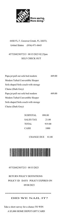 Home Depot Invoice Example Home Depot Receipt Example 2023 | PDF | Law
