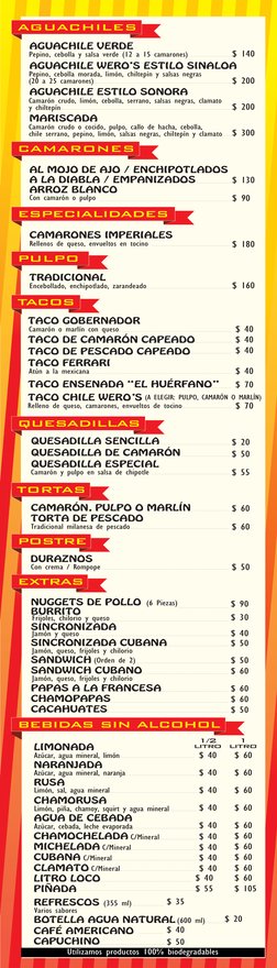 (6 Piezas)
Jamón, queso, frijoles y chilorio
Jamón y queso
Frijoles, chilorio y queso 
(Orden de 2)
Jamón, queso, frijoles y